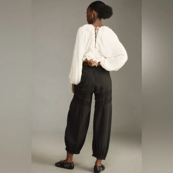 Anthropologie Pieced Black Lace Joggers Size S NWT - Picture 6 of 16